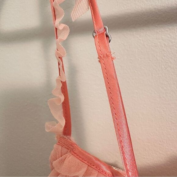 Fredrick’s Of Hollywood Ruffled Peachy Orange Slip Dress - Picture 6 of 7